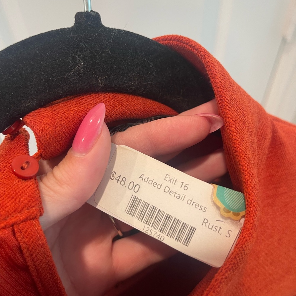 Rust Ruffle Long Sleeve Dress - Picture 5 of 5